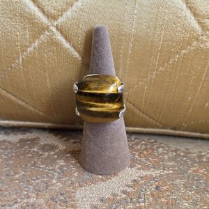 Tiger Eye and Sterling Silver Women's Ring